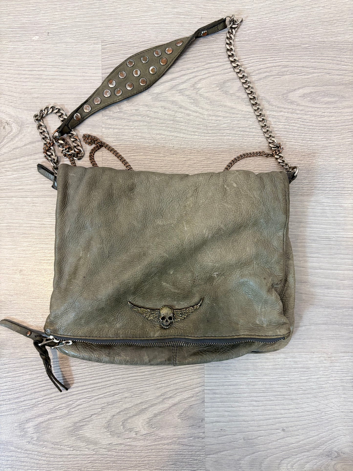 ZADIG&VOLTAIRE. Bolso gris piel doble asa