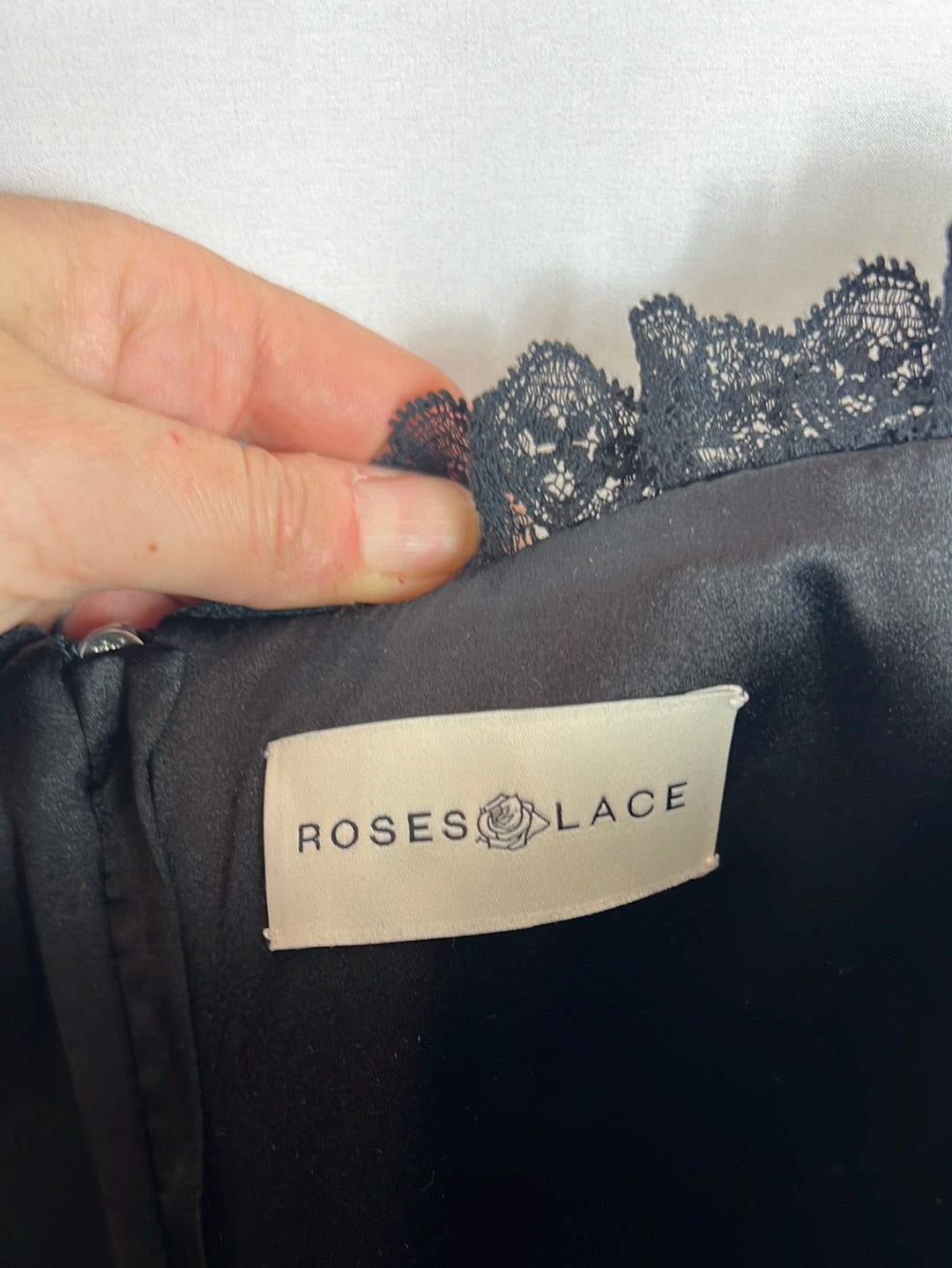 ROSES&amp;LACE. Romantic black silk dress. TS