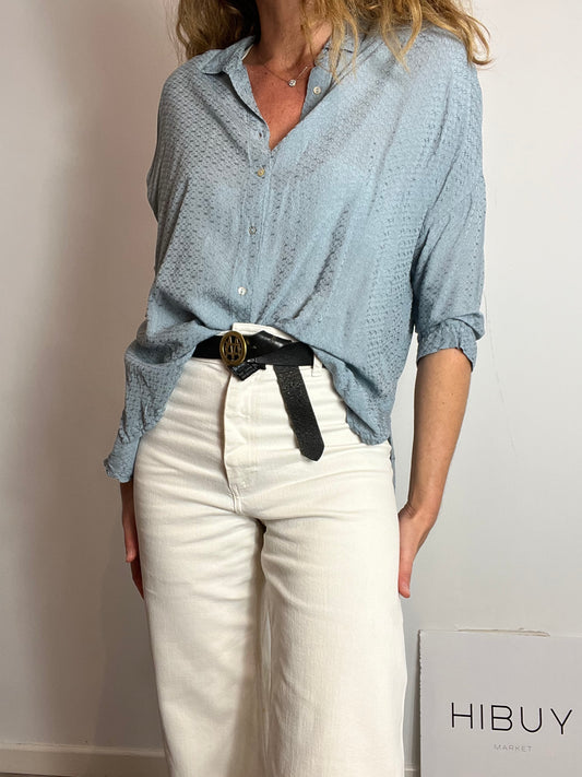 NOON. Blusa textura azul T.xs