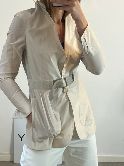 BRUNELLO CUCINELLI. Beige cotton and silk jacket. Size 42 (M)