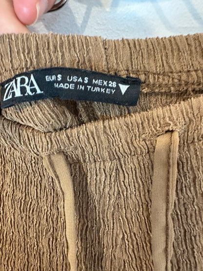 ZARA. Brown gathered set. TS