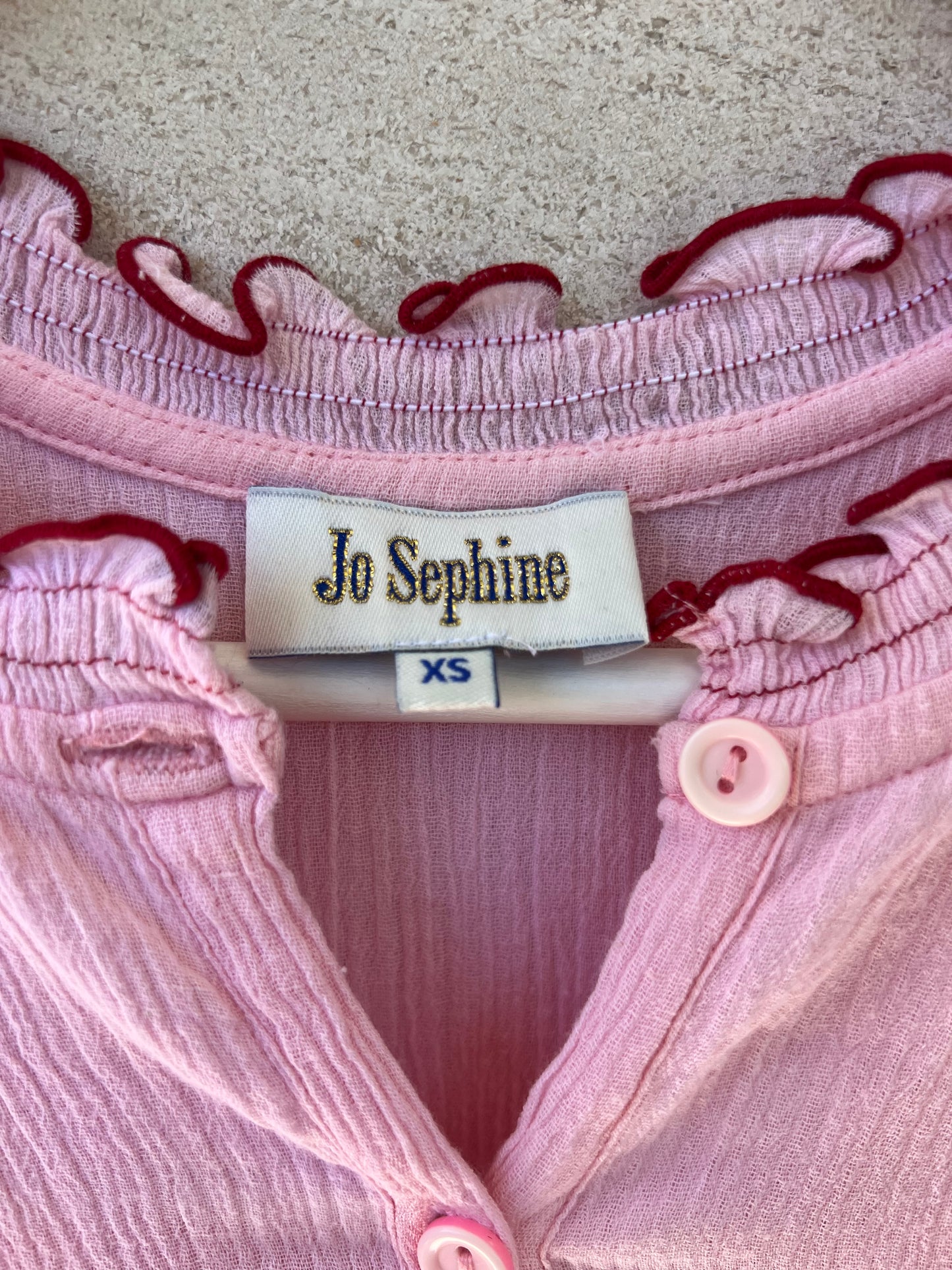 JO SEPHINE. Vestido largo rosa bordado  T.xs