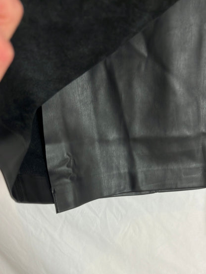 MANGO. Falda cruzada efecto piel T.xs