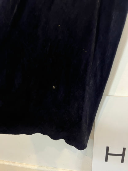 CORTANA. Vestido midi terciopelo azul. T 38 (tara)