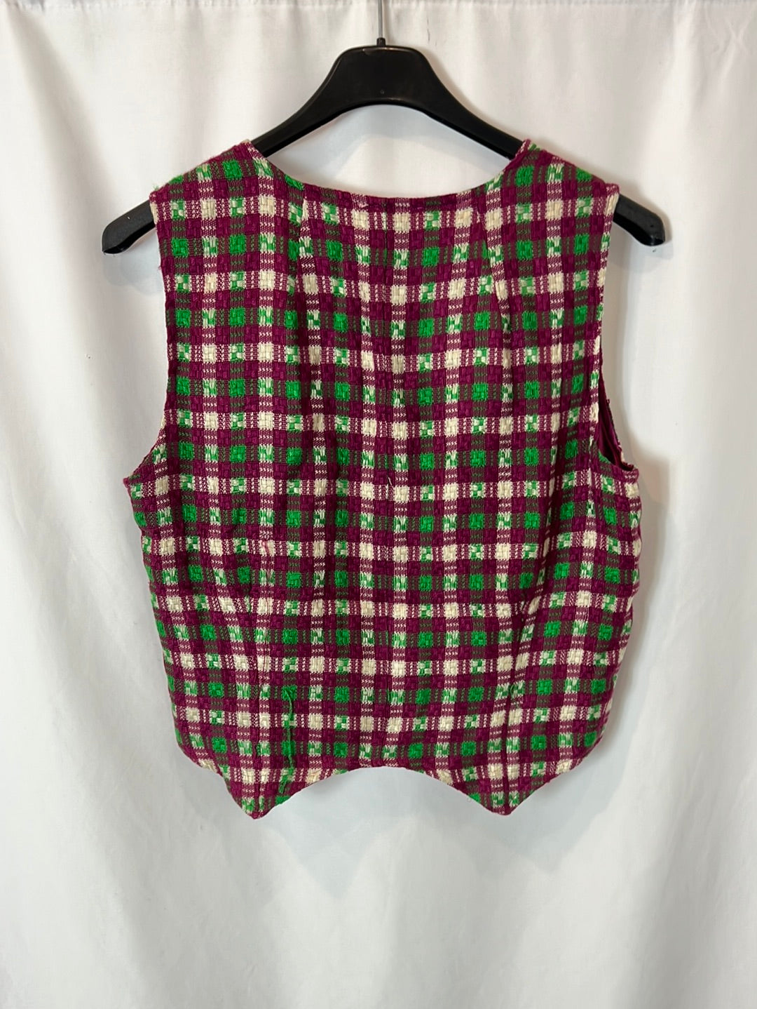 SAINT GERALDINE. Chaleco/top cuadros  T.s