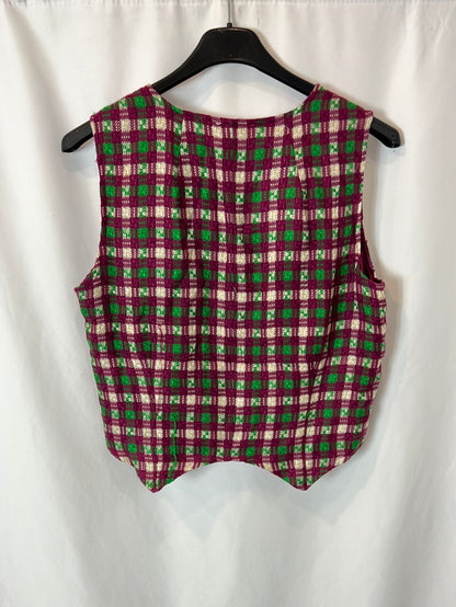 SAINT GERALDINE. Chaleco/top cuadros  T.s