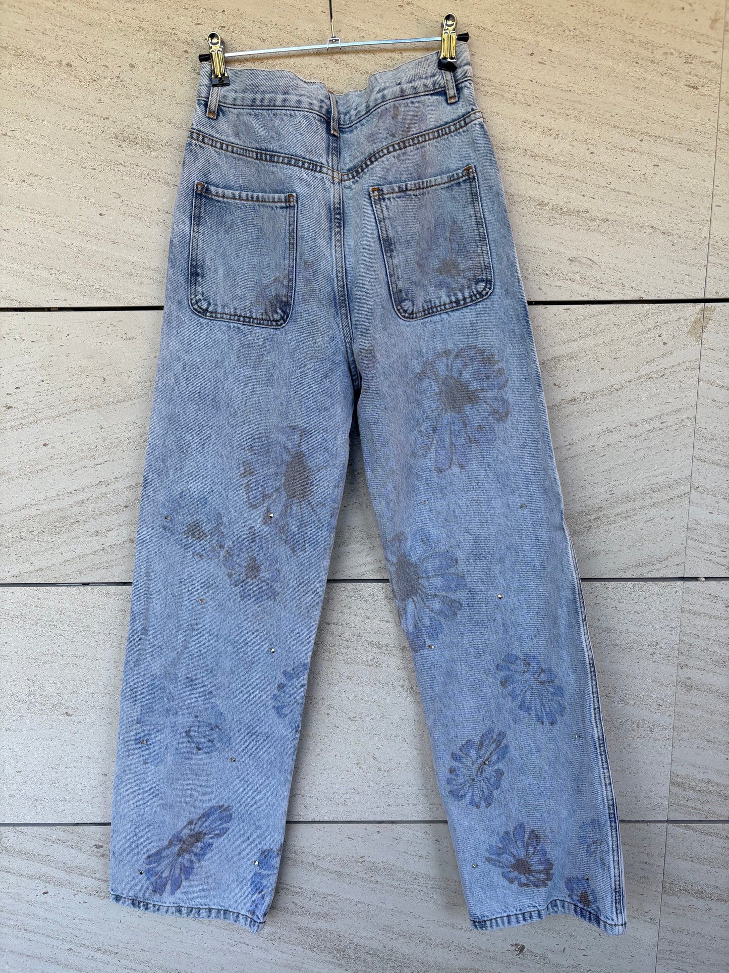 SANDRO. Denim recto flores. T 38