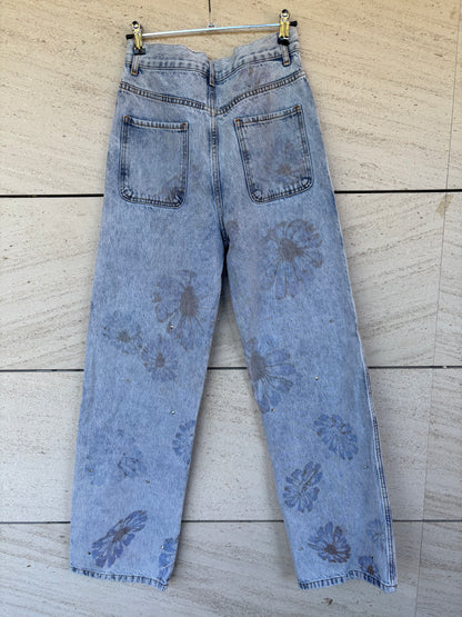 SANDRO. Denim recto flores. T 38