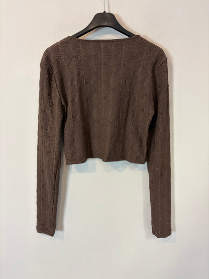 ZARA. Top marrón textura