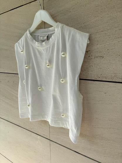 FORTE FORTE. Camiseta algodón perlas