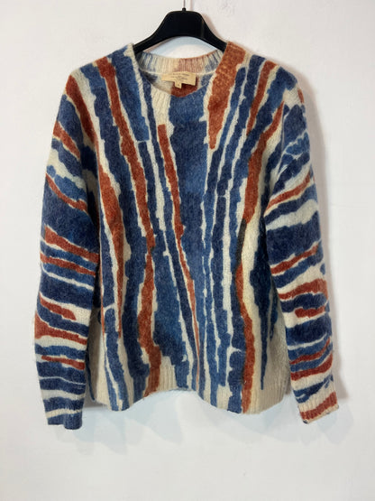 SEZANE. Multi-tone printed Ts sweater