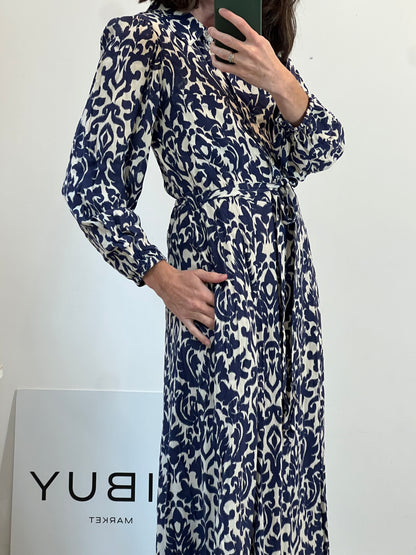 ZARA. Vestido estampado azul T.s