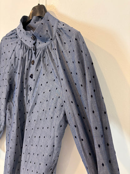 MASSIMO DUTTI. Blusa algodón rombos. T 34