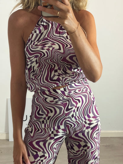 NOON. Retro print halter top. TM