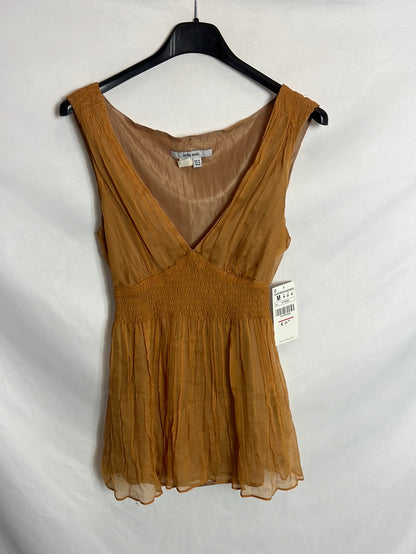 ZARA. Top gasa mostaza. T M