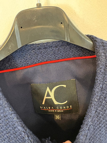 AC by ALBA CONDE. Chaqueta azul tweed