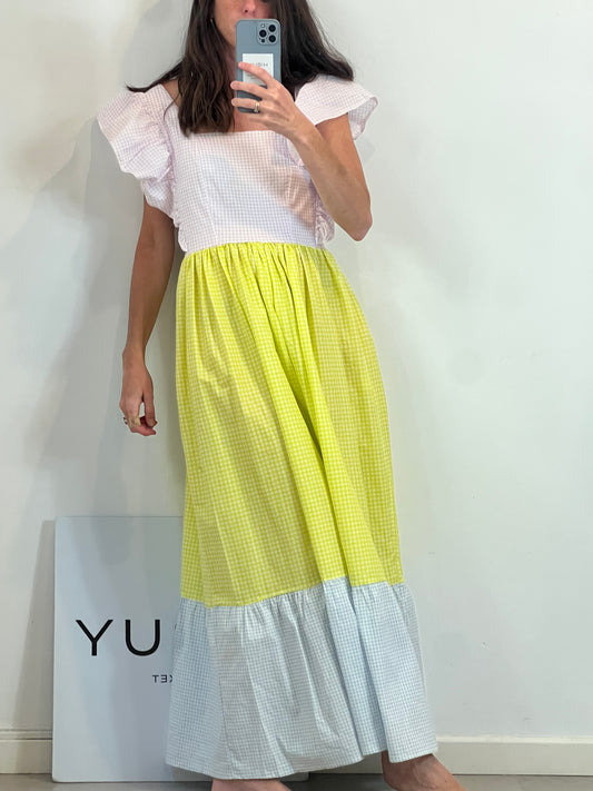 TIMIAMI. Vestido tricolor vichy