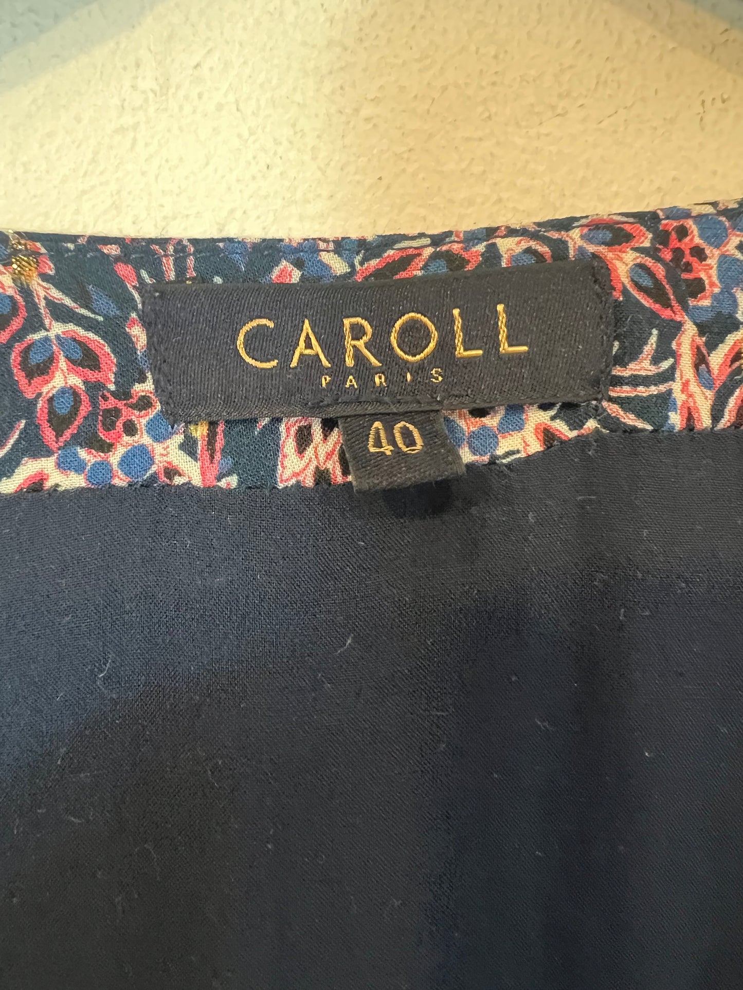 CAROLL. Vestido estampado hilos brillo. T 40 (S/M)