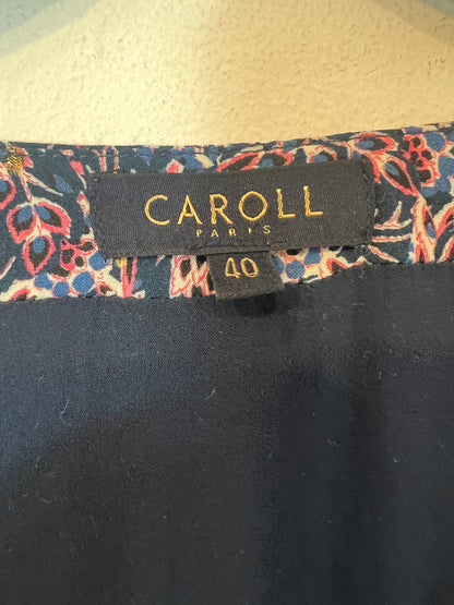 CAROLL. Vestido estampado hilos brillo. T 40 (S/M)