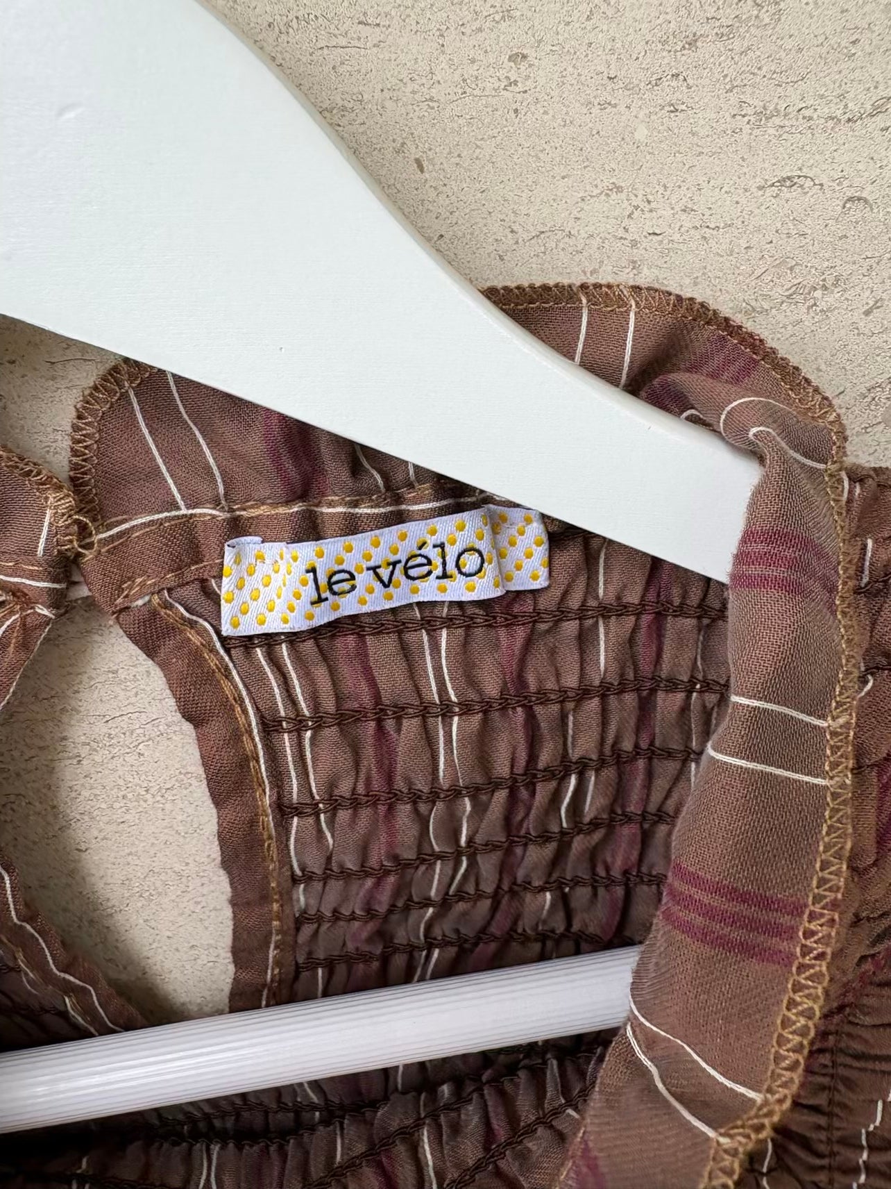 LA VÉLO. Blusa marrones nido de abeja