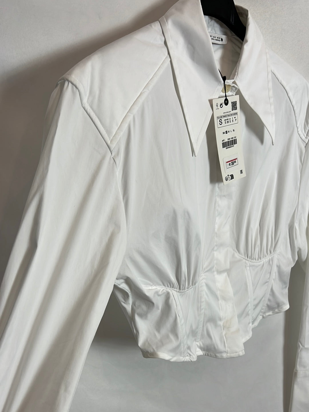 ZARA. Camisa crop ballenas. T S