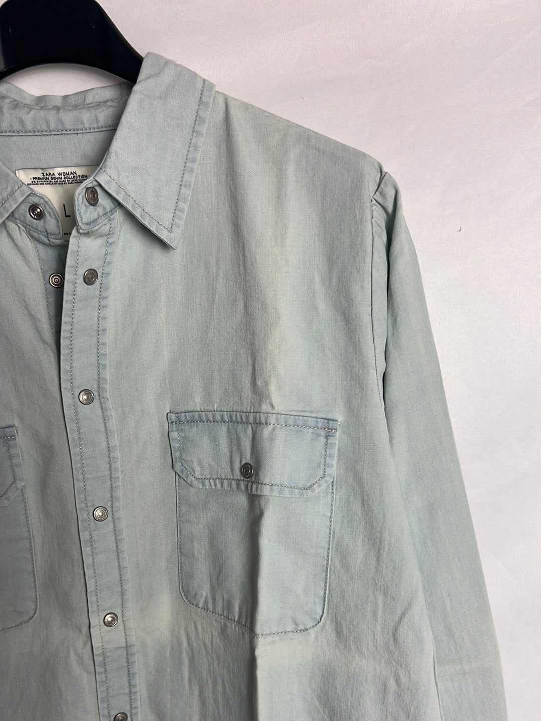 ZARA. Denim blouse with back detail. TL