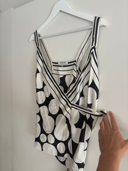 GEORGES RECH. Top seda cruzado bicolor
