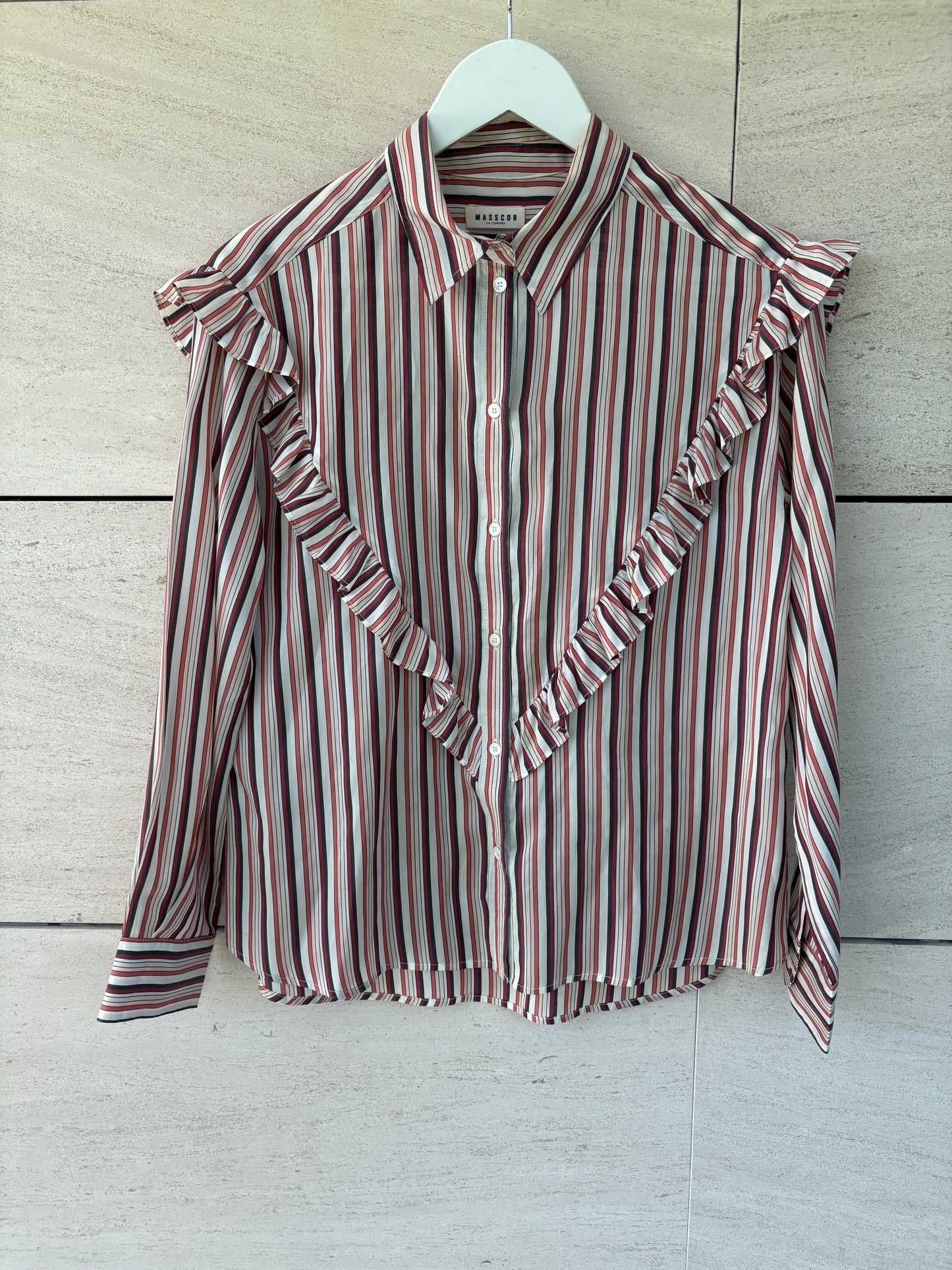 MASSCOB. Blusa seda rayas. T S