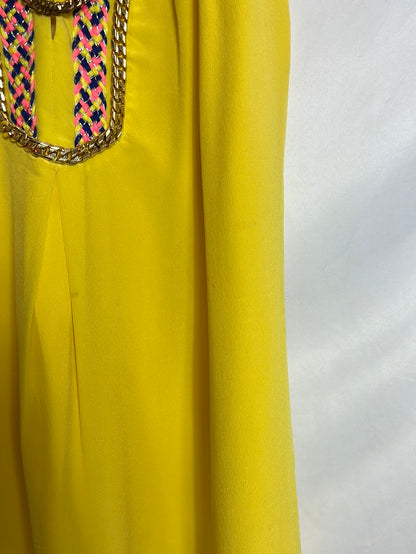 ELLA LUNA. Yellow dress with necklaces TU (S/M) (tara)