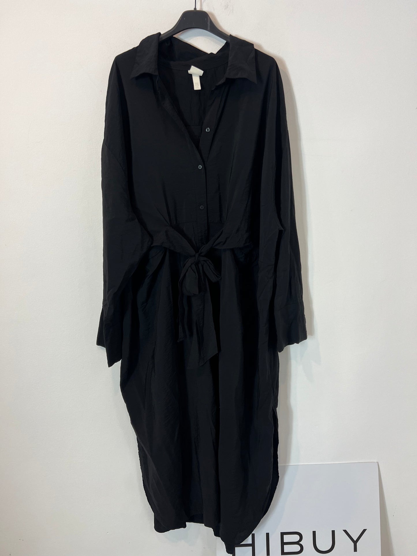 H&amp;M. Long black dress with bow, size XXL
