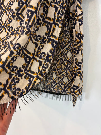 ZARA. Falda efecto pareo algodón. T L