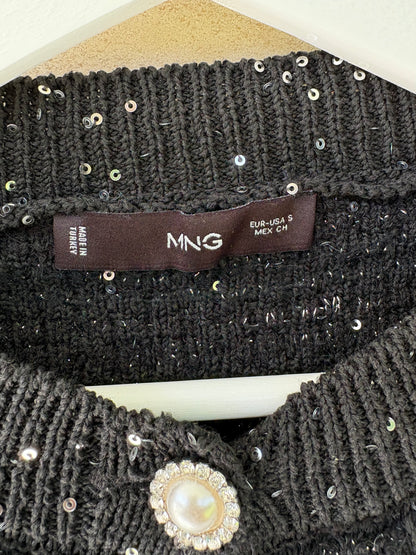 MANGO. Chaqueta tweed mini lentejuelas. T S