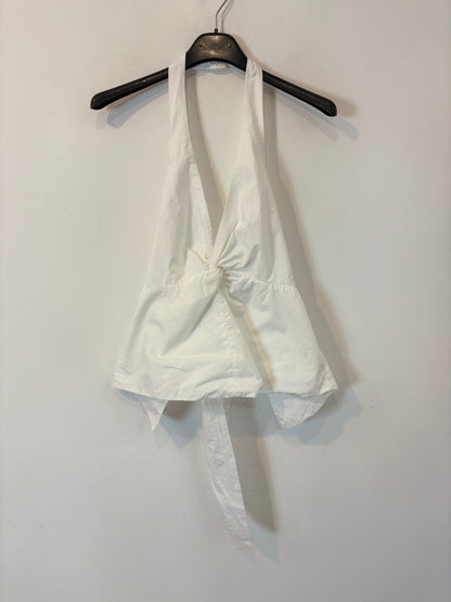 ZARA. Top blanco nudo