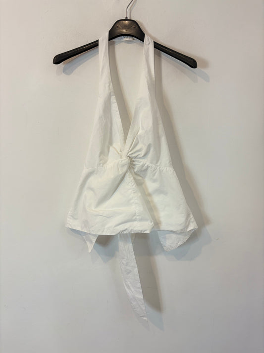 ZARA. Top blanco nudo
