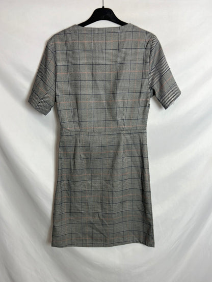 AMICHI. Buttoned houndstooth dress. TS