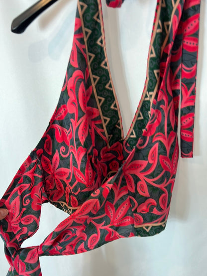 FOLLOW YOUR SOUL. Printed silk tie-dye top. YOUR (S/M)