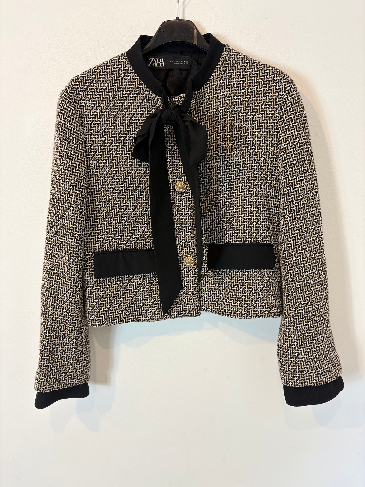 ZARA. Chaqueta tweed lazada. T S