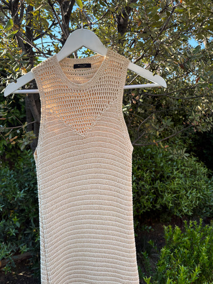 MASSIMO DUTTI. Vestido largo croché