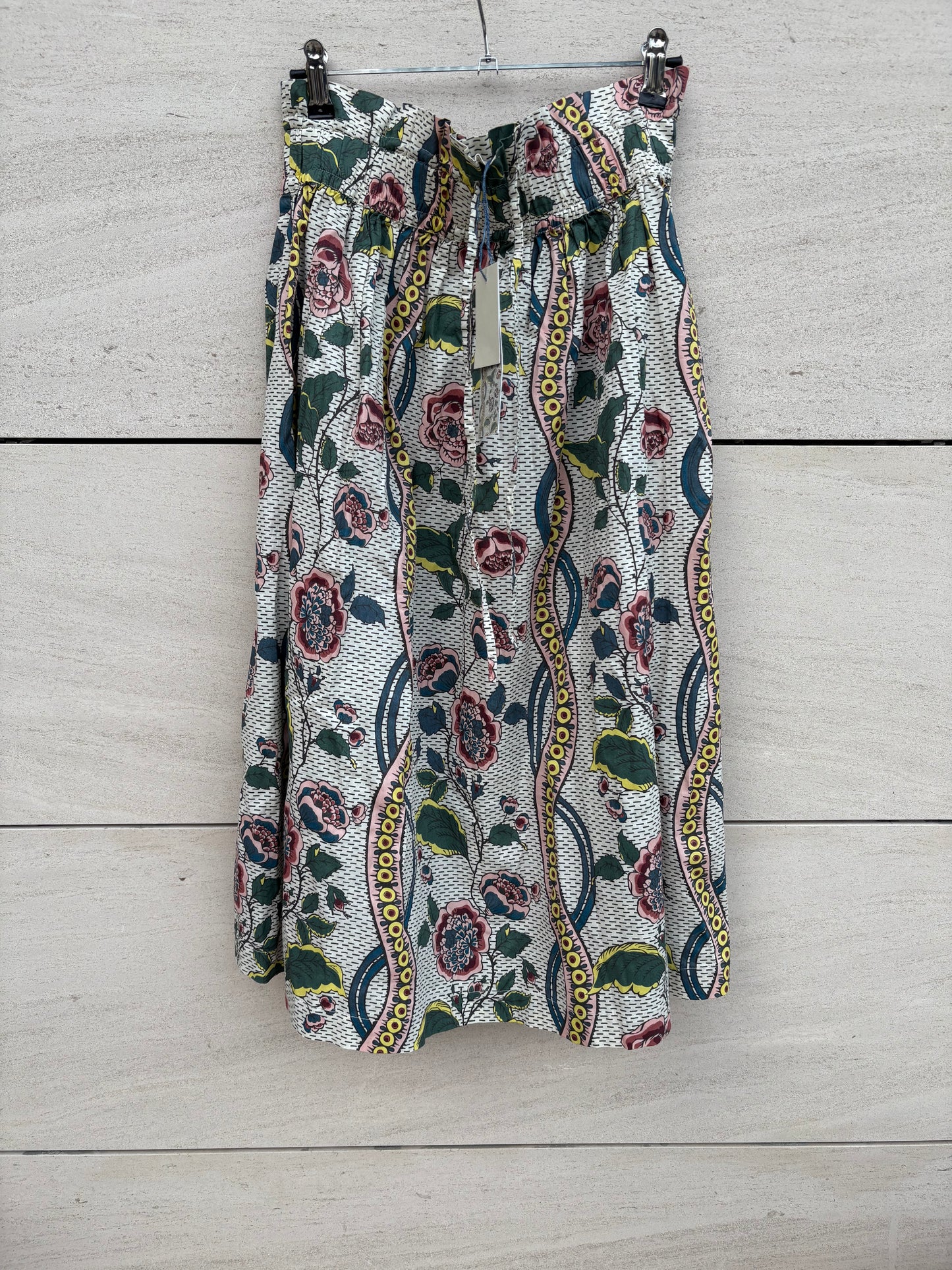 MONOPRIX. Falda midi estampada