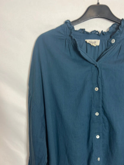 NICOLI. Blusa azul fluida. T M