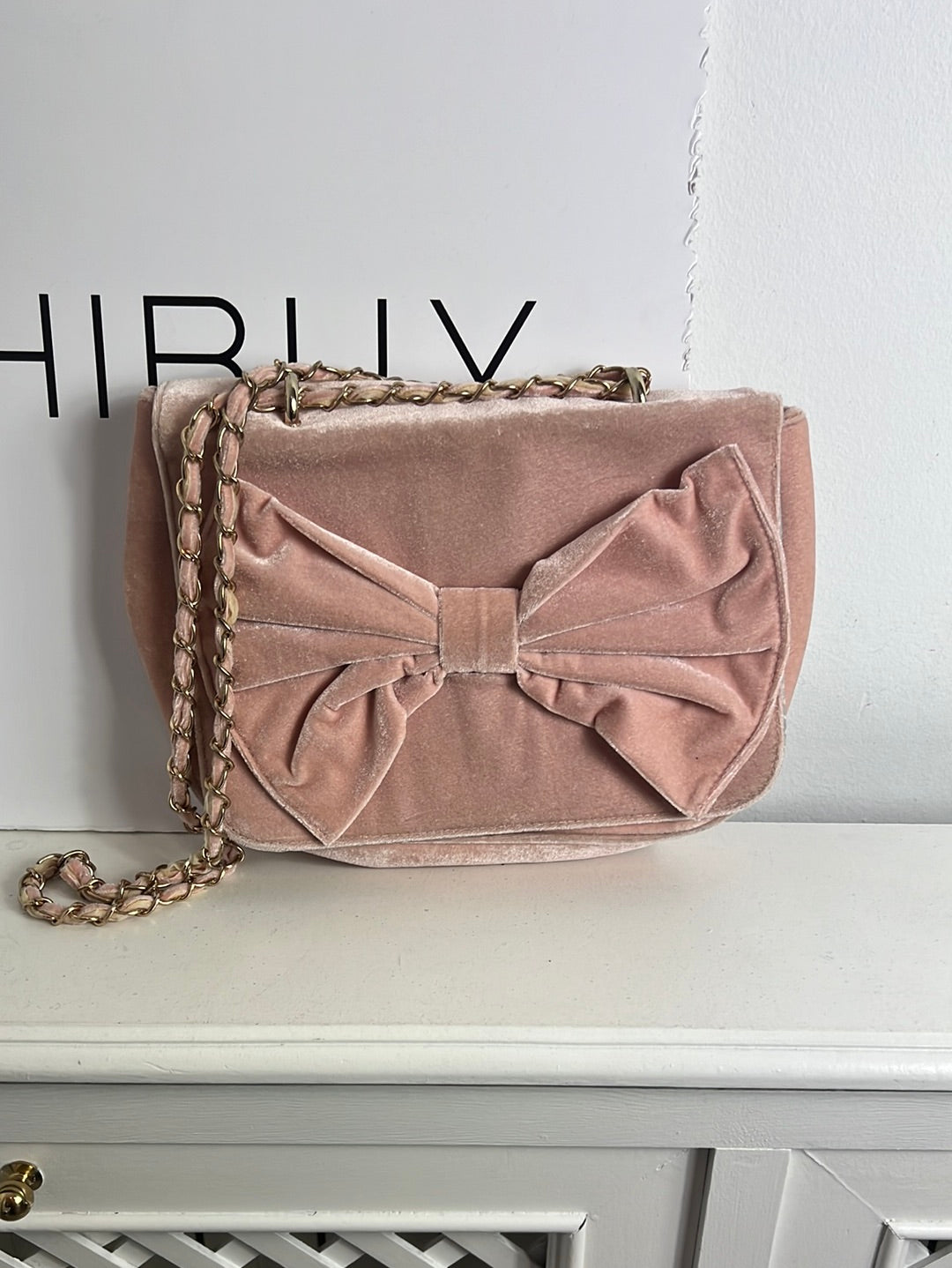 KLING. Pink velvet bag (Tara)