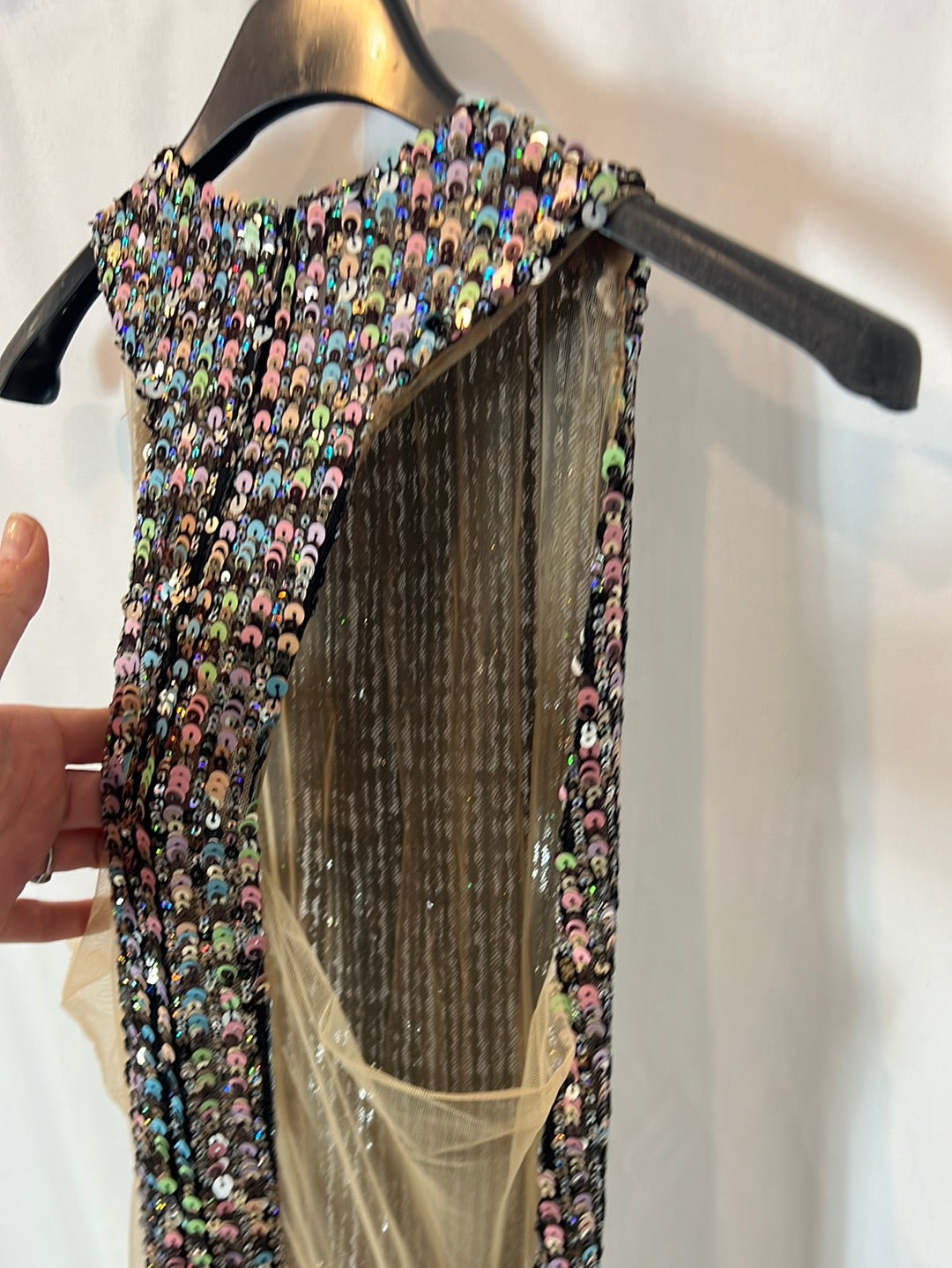 ROBERTO DIZ x IQ COLLECTION. Vestido largo lentejuelas T.s