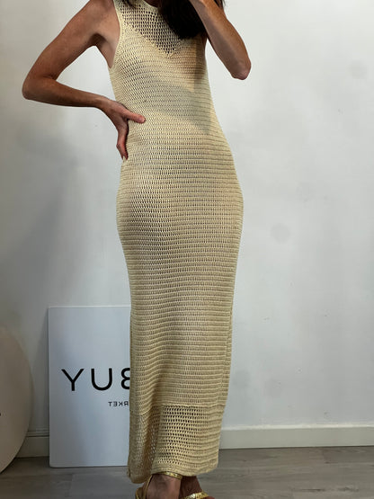 MASSIMO DUTTI. Vestido largo croché