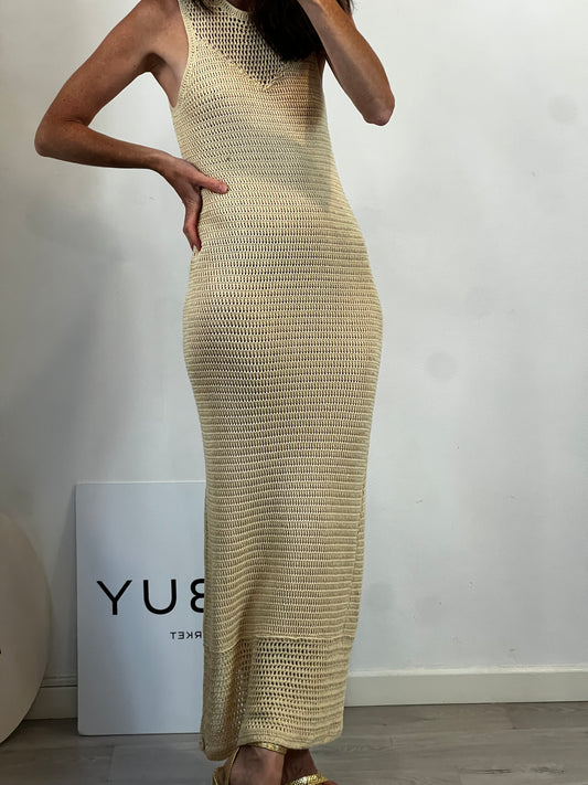 MASSIMO DUTTI. Vestido largo croché