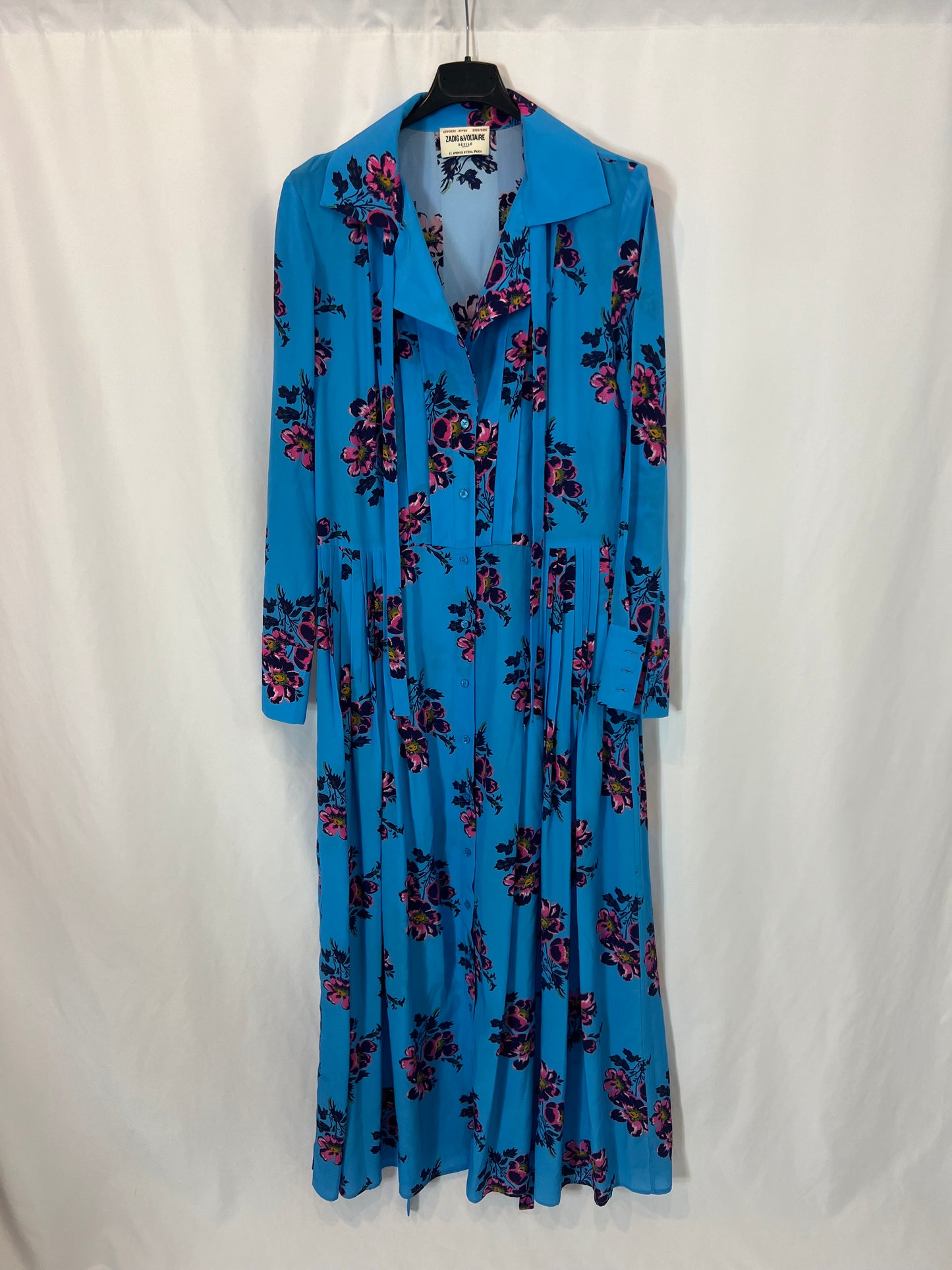 ZADIG&amp;VOLTAIRE .long printed silk dress. TS