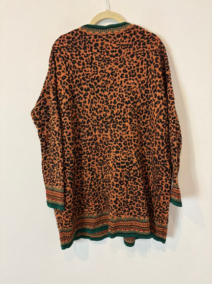 ZARA. Cárdigan animal print hilos metalizados