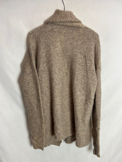 CRU TRIO. Cárdigan beige lana. T 40