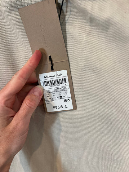 MASSIMO DUTTI. Beige palazzo pants T.42