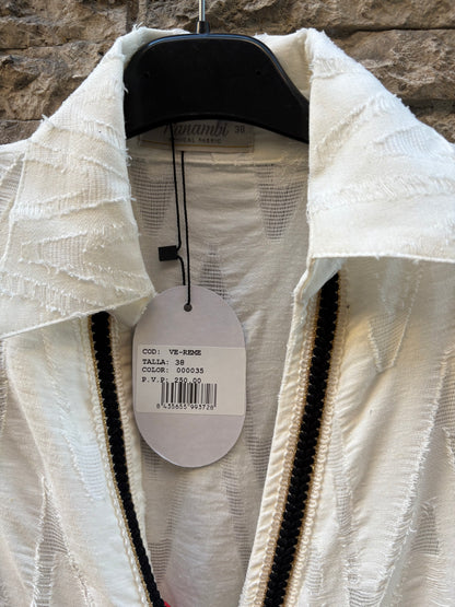 PANAMBI. Vestido midi blanco lazada