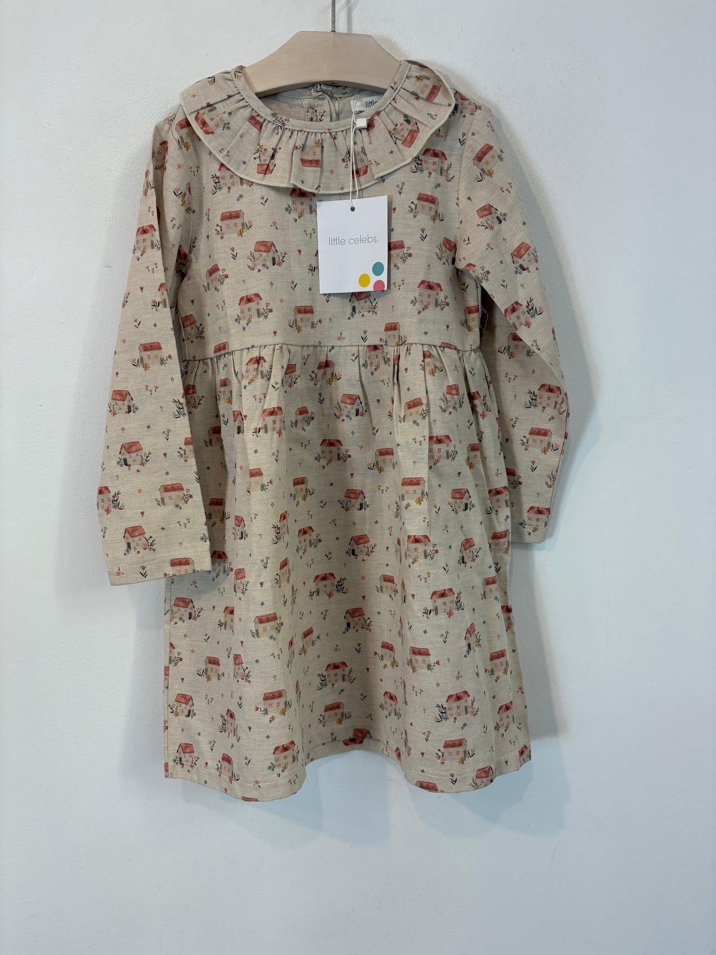 LITTLE CELEBS. Vestido niña algodón dibujos. T 6 años